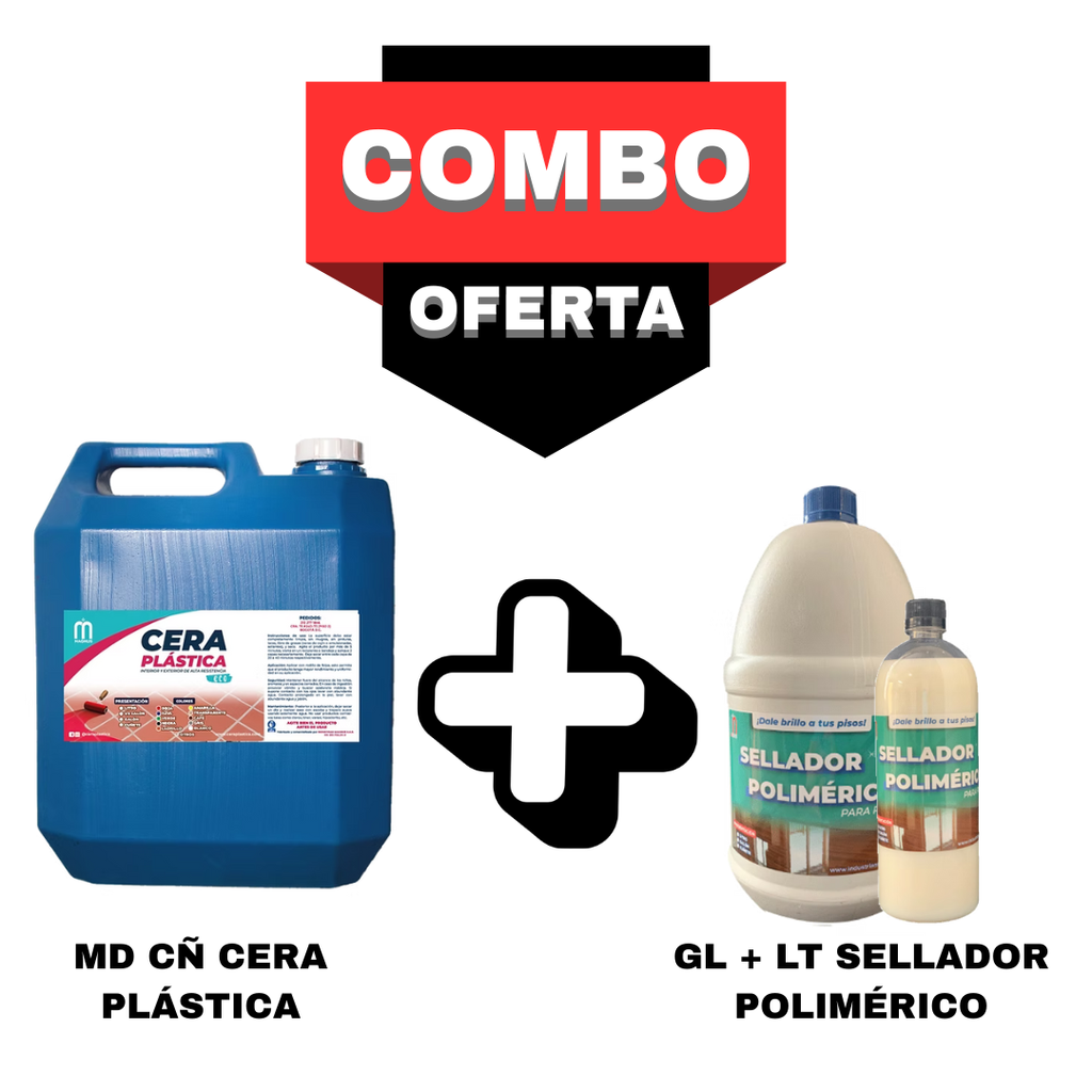 COMBO ✨ Medio Cuñete Cera Plástica ECO + Galón Sellador Polimérico + Litro Sellador Polimérico